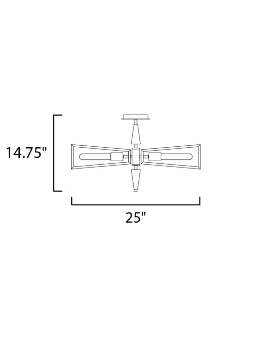 Maxim Wings 4-Light Flush Mount Model: 11650BKSBR