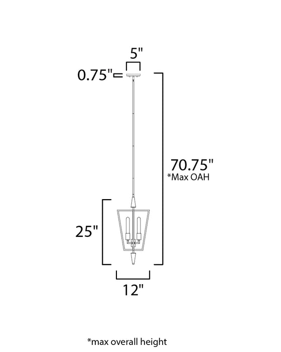 Maxim Wings 4-Light Pendant Model: 11654BKSBR