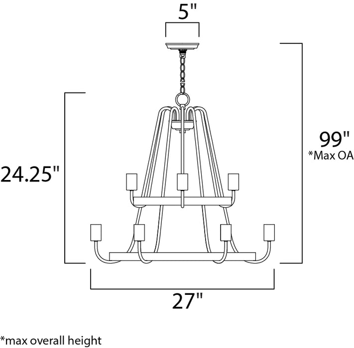 Maxim Haven 9-Light Chandelier Model: 11737OIAB