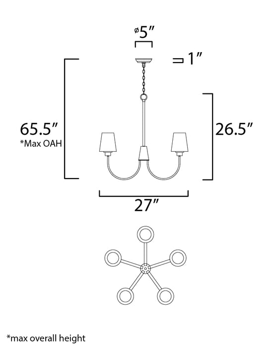 Maxim Shelter 5-Light Chandelier Model: 11825SWBK