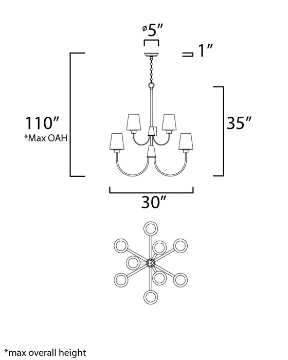 Maxim Shelter 9-Light Chandelier Model: 11826SWSN