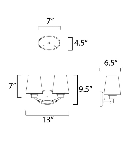 Maxim Shelter 2-Light Bath Vanity Model: 11832SWSN