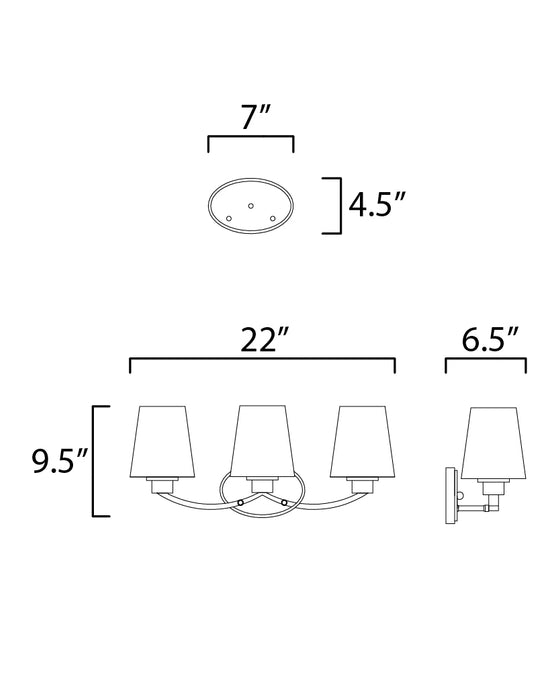 Maxim Shelter 3-Light Bath Vanity Model: 11833SWBK