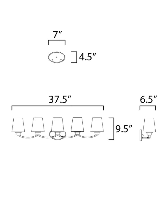 Maxim Shelter 5-Light Bath Vanity Model: 11835SWSN