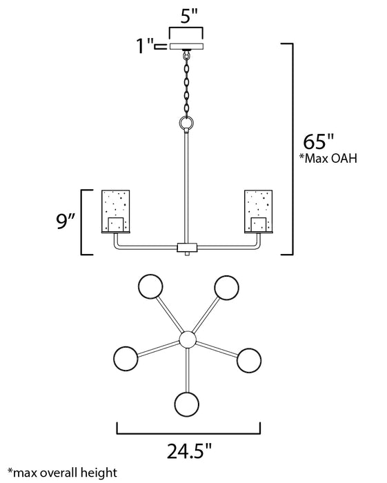 Maxim Sleek 5-Light Chandelier Model: 11846CDSN