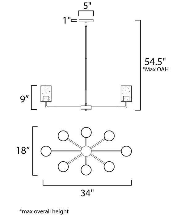 Maxim Sleek 8-Light Chandelier Model: 11848CDSN