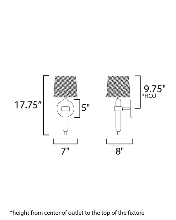 Maxim Bozeman 1-Light Sconce Model: 11861OFNWD