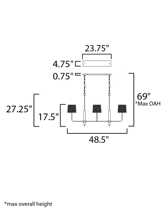 Maxim Bozeman 7-Light Linear Chandelier Model: 11867OFNWD