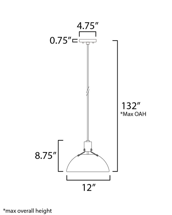 Maxim Dawn 12.5 Pendant Model: 12042WTSBR