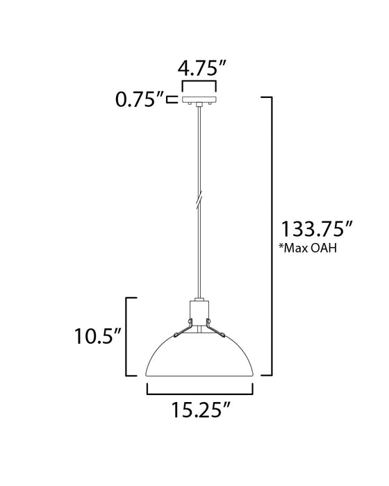 Maxim Dawn 15.5 Pendant Model: 12045ABBK