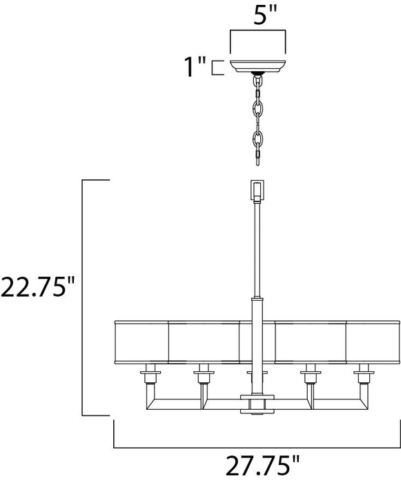 Maxim Nexus 5-Light Chandelier Model: 12055WTSN