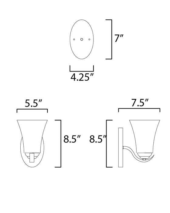 Maxim Vital 1-Light Wall Sconce Model: 12081FTSN