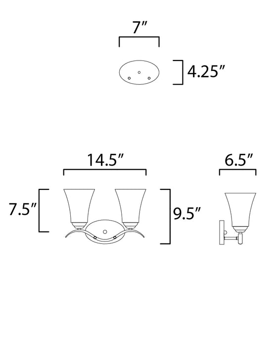 Maxim Vital 2-Light Bath Vanity Model: 12082FTSN