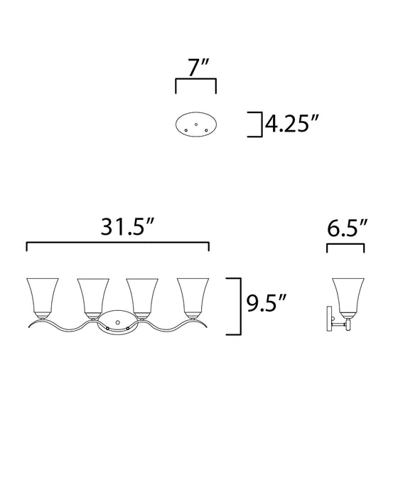 Maxim Vital 4-Light Bath Vanity Model: 12084FTSN