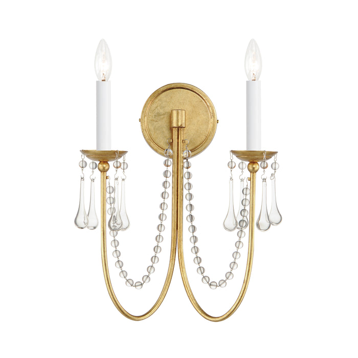 Maxim Plumette 2-Light Wall Sconce w Crystal Model: 12161GL/CRY