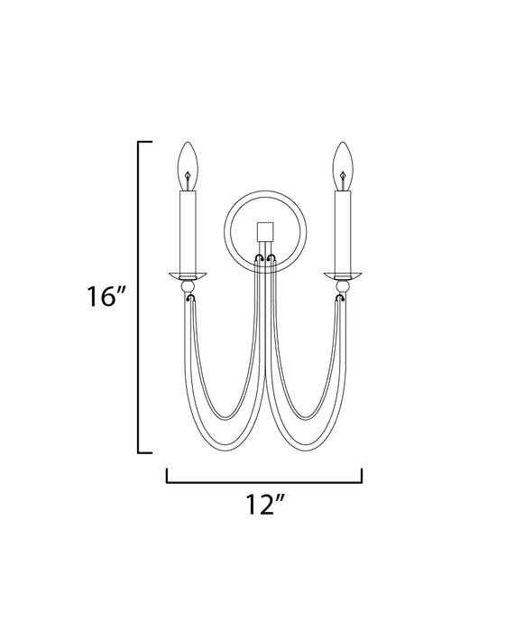 Maxim Plumette 2-Light Wall Sconce w Crystal Model: 12161GL/CRY