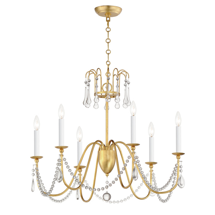 Maxim Plumette 6-Light Chandelier w Crystal Model: 12166GL/CRY