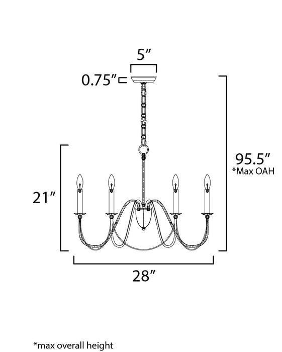 Maxim Plumette 6-Light Chandelier Model: 12166CHB