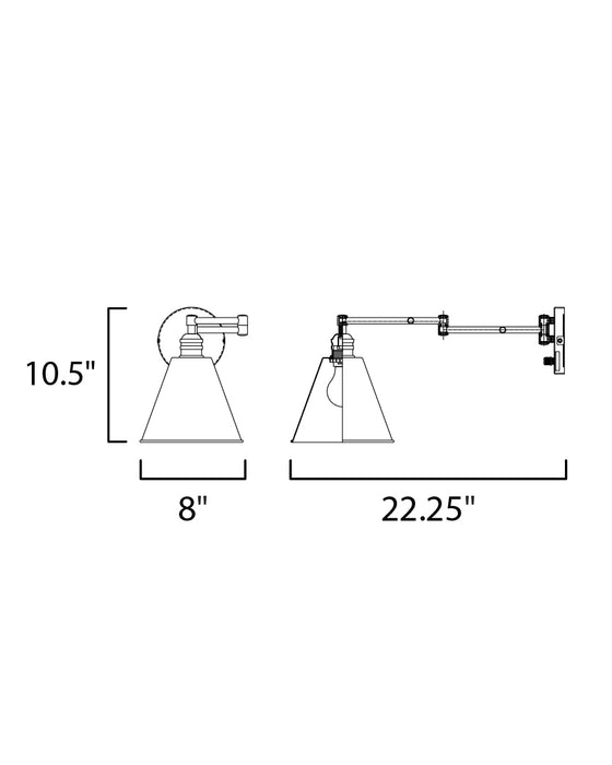 Maxim Library 1-Light Wall Sconce Horizontal Swing Arm Model: 12220HR