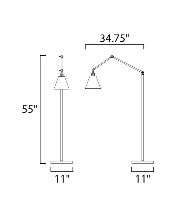 Maxim Library 1-Light Floor Lamp Model: 12228BK