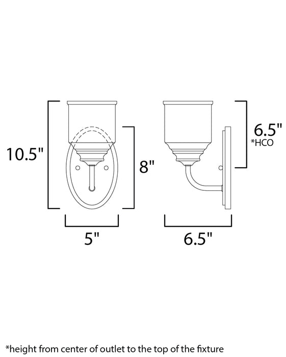 Maxim Acadia 1-Light Wall Sconce Model: 12261CDHR