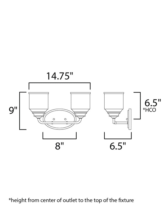 Maxim Acadia 2-Light Bath Vanity Model: 12262CDBK