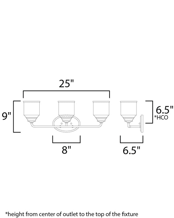 Maxim Acadia 3-Light Bath Vanity Model: 12263CDHR