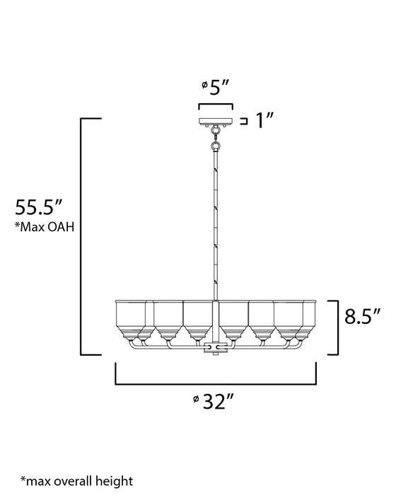 Maxim Acadia 8-Light Chandelier Model: 12268CDHR