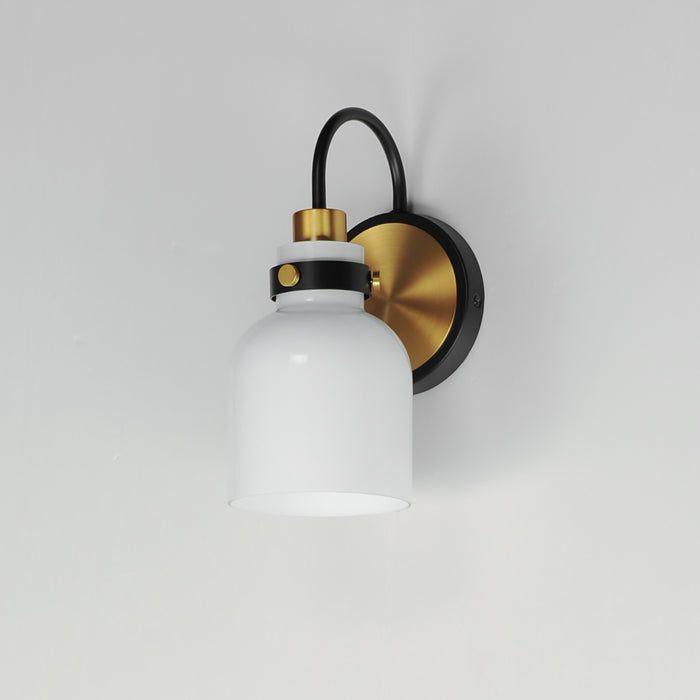 Maxim Milk 1-Light Sconce Model: 12331WTBKSBR