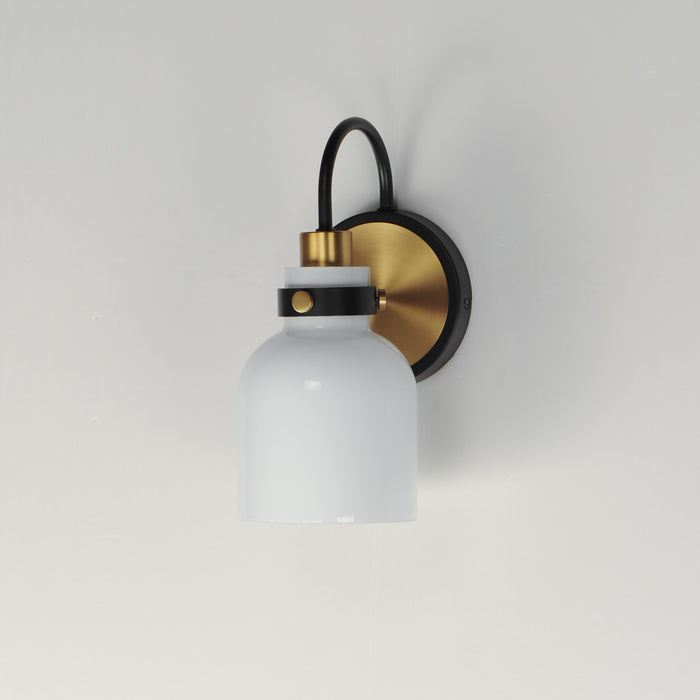 Maxim Milk 1-Light Sconce Model: 12331WTBKSBR