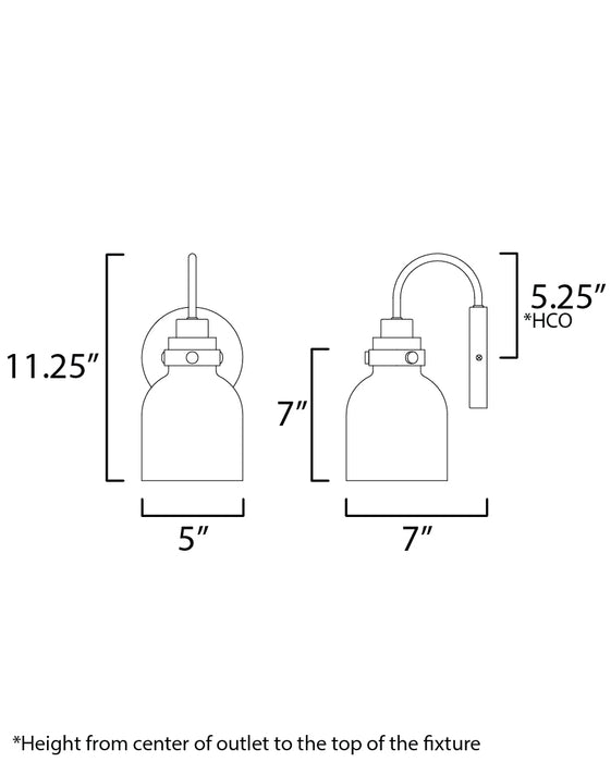 Maxim Milk 1-Light Sconce Model: 12331WTBKSBR