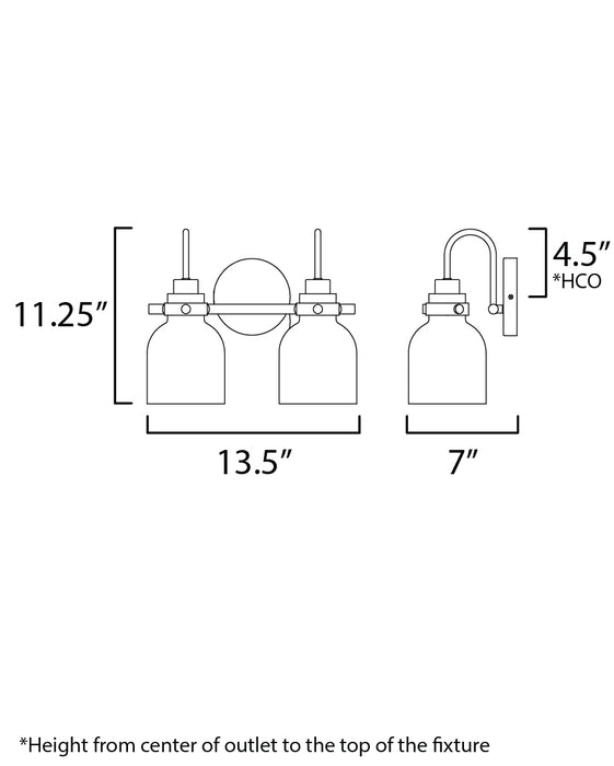 Maxim Milk 2-Light Bath Vanity Model: 12332WTPC