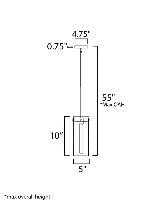 Maxim Pinn 1-Light Mini Pendant Model: 12406CLBKSBR