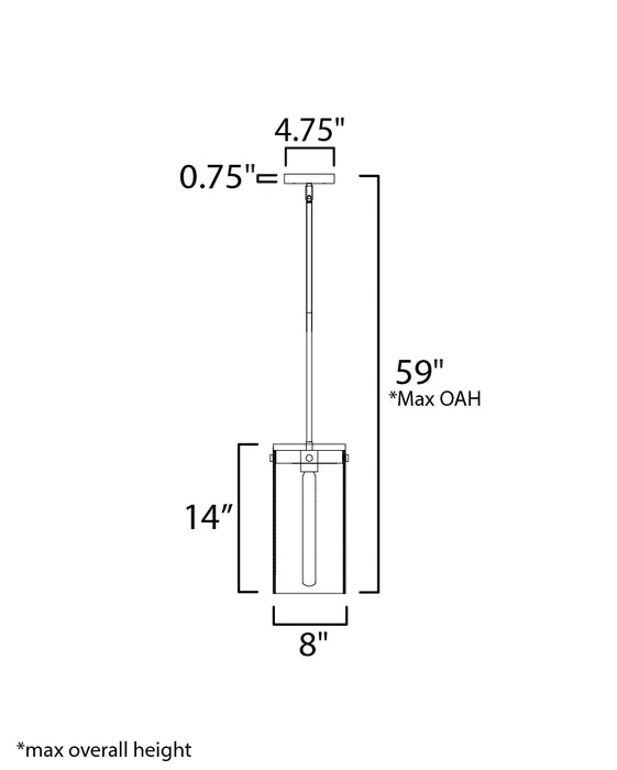 Maxim Pinn Large Single Pendant Model: 12408CLBKSBR