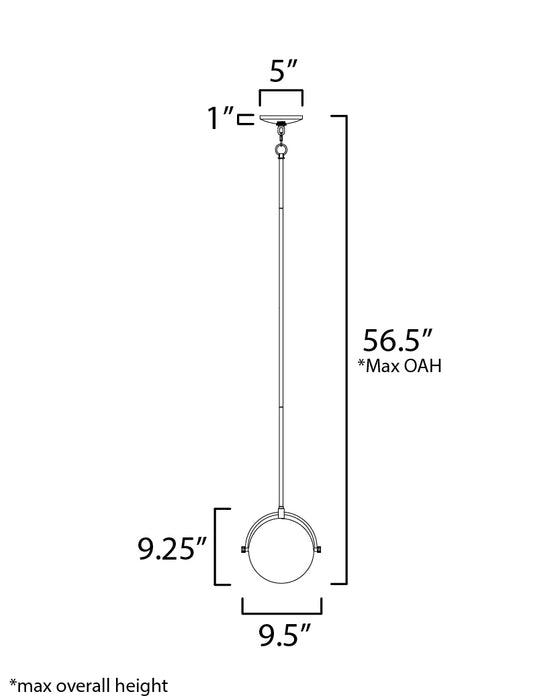 Maxim Duke 10 Single Pendant Model: 12411SWBKWBR