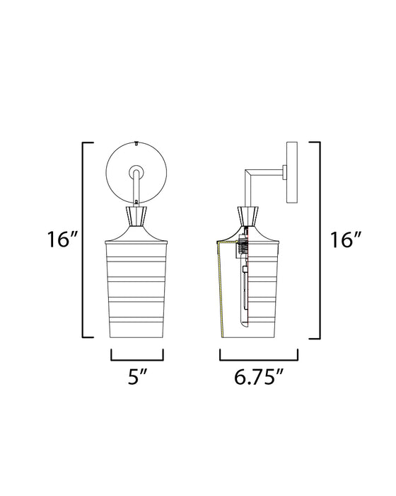 Maxim Copacabana Outdoor Wall Sconce Model: 12442CLFTBK