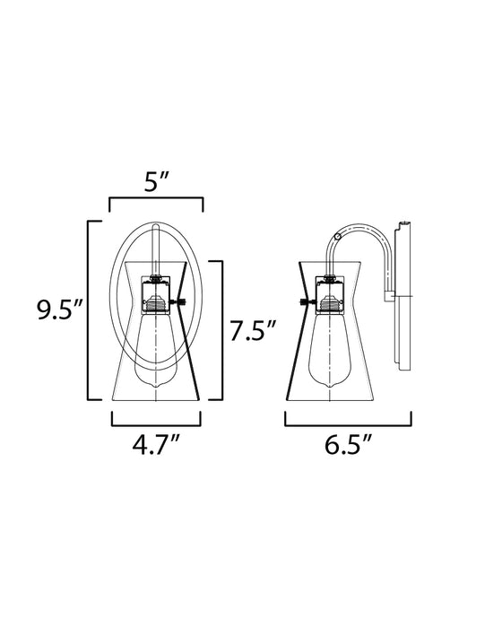 Maxim Ava 1-Light Wall Sconce Model: 12481CLNAB