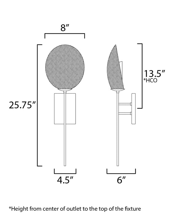 Maxim Maldives 1-Light Sconce Model: 12601NABK