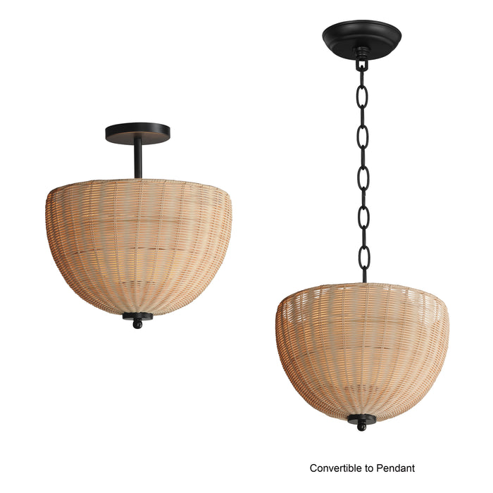 Maxim Maldives 2-Light Semi Flush/Pendant Model: 12604NABK