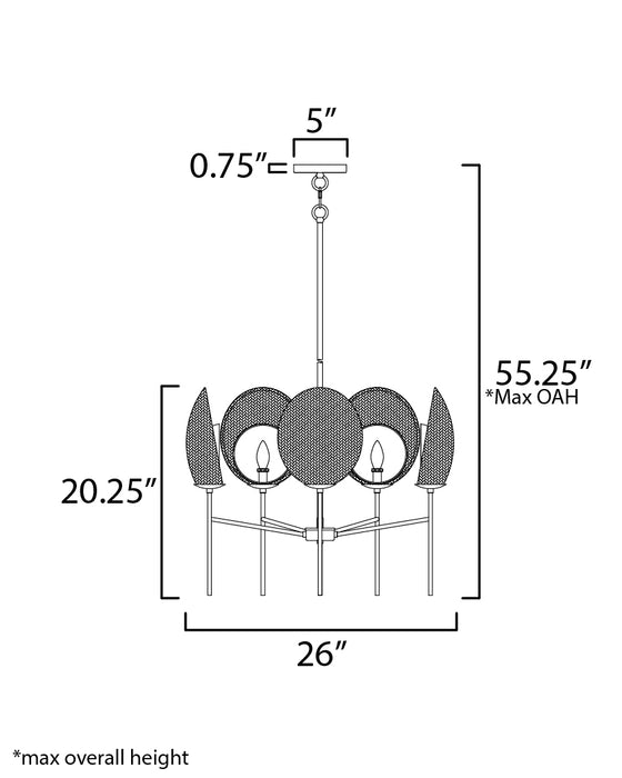 Maxim Maldives 5-Light Chandelier Model: 12605NABK
