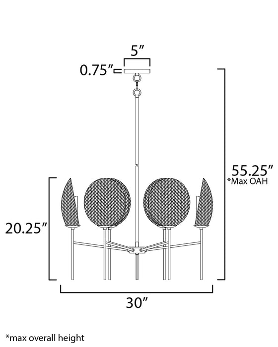 Maxim Maldives 6-Light Chandelier Model: 12606NABK