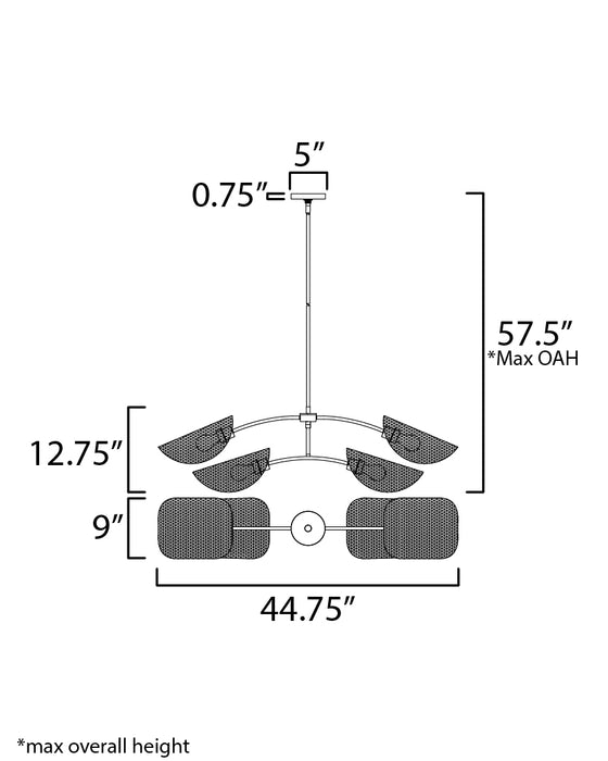 Maxim Bonnet 4-Light Chandelier Model: 12634NABK