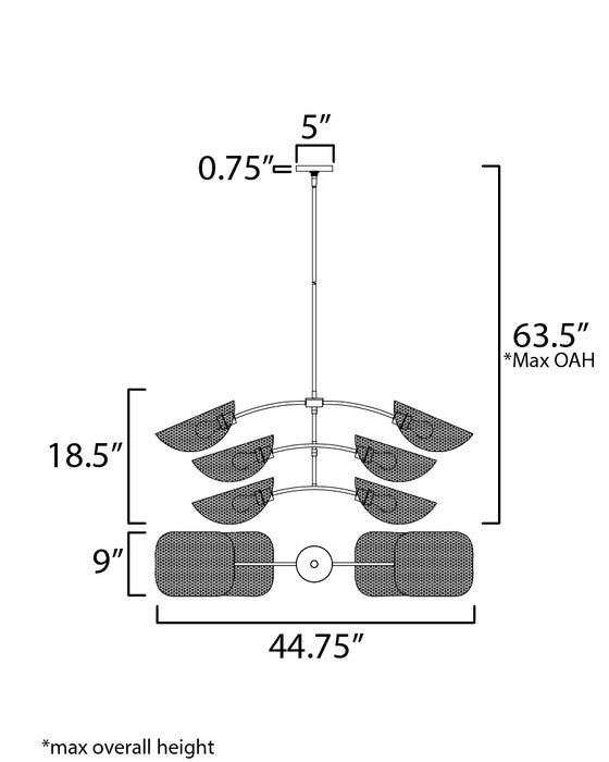 Maxim Bonnet 6-Light Chandelier Model: 12636NABK