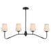 Maxim Durham 4-Light Linear Chandelier Model: 12697WTBK