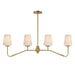 Maxim Durham 4-Light Linear Chandelier Model: 12697WTNAB