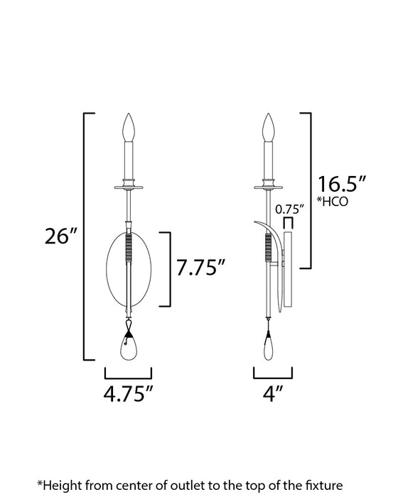 Maxim Eden 1-Light Sconce Model: 12741CHGL