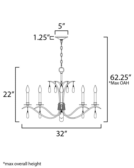 Maxim Eden 5-Light Chandelier Model: 12745CHGL