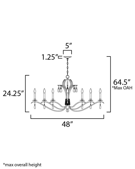 Maxim Eden 8-Light Chandelier Model: 12748CHGL