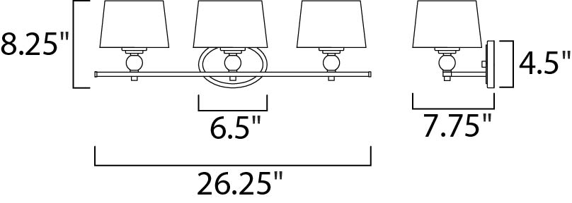 Maxim Rondo 3-Light Bath Vanity Model: 12763WTPN