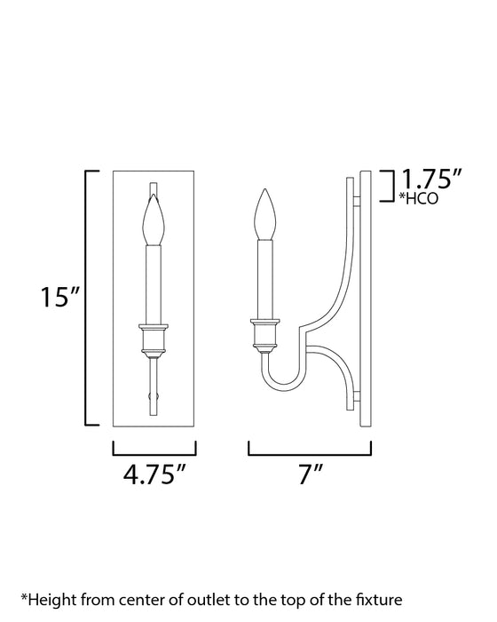 Maxim Normandy 1-Light Sconce Model: 12781GL